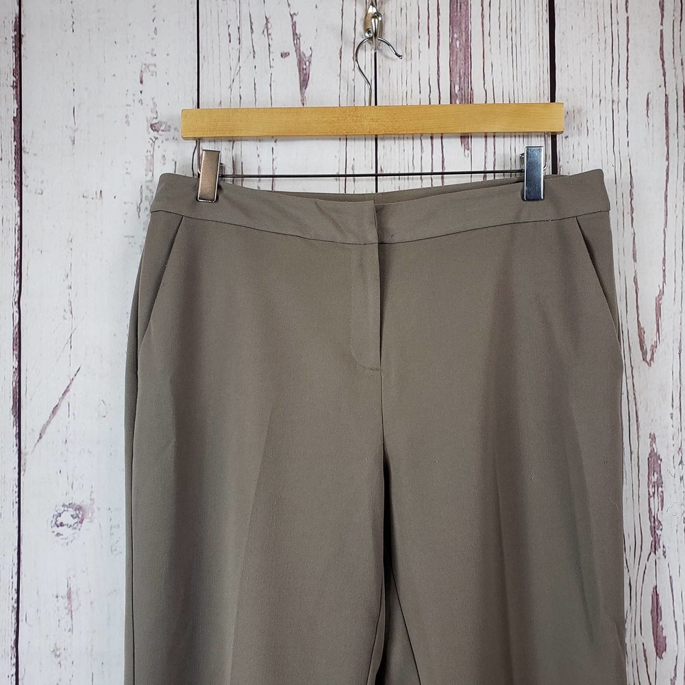 JH Collectibles Karyn Dress Pants Womens Size 12P Flat Front Taupe